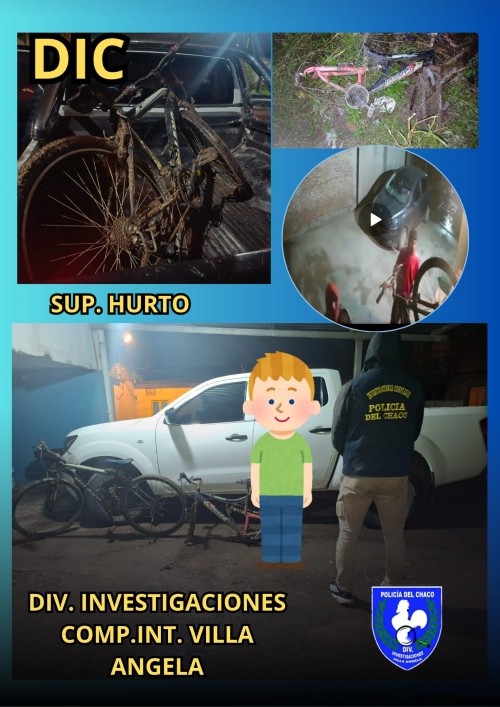 Personal de la Divisi&oacute;n Investigaciones Complejas de Villa &Aacute;ngela esclareci&oacute; un hecho de supuesto hurto de dos bicicletas.