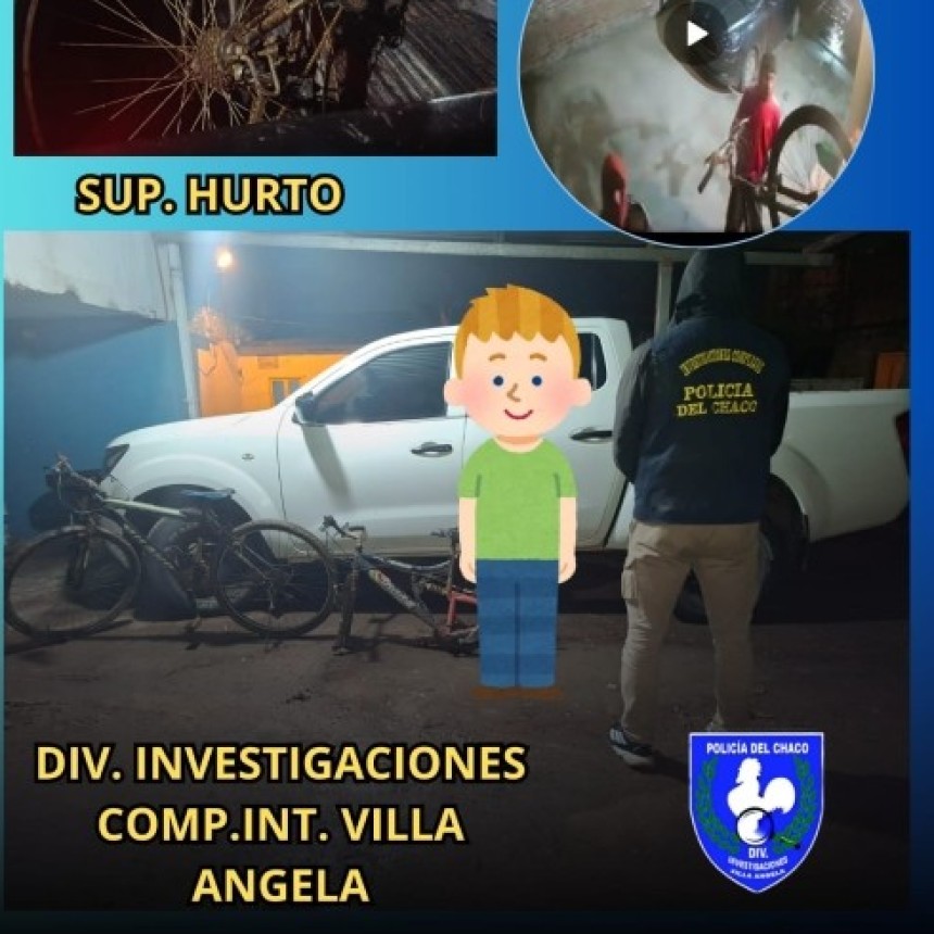 Personal de la Divisi&oacute;n Investigaciones Complejas de Villa &Aacute;ngela esclareci&oacute; un hecho de supuesto hurto de dos bicicletas.