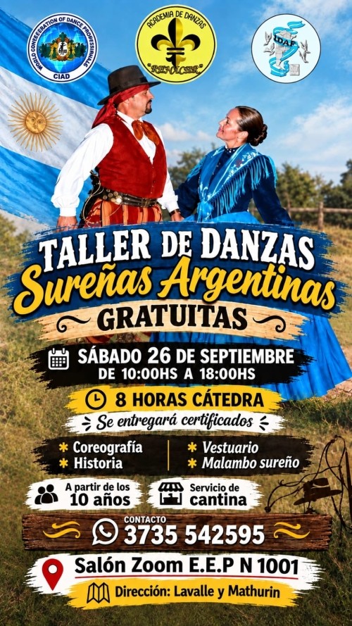 La Escuela Renacer abre sus puertas para un taller gratuito de danzas folklóricas sureñas