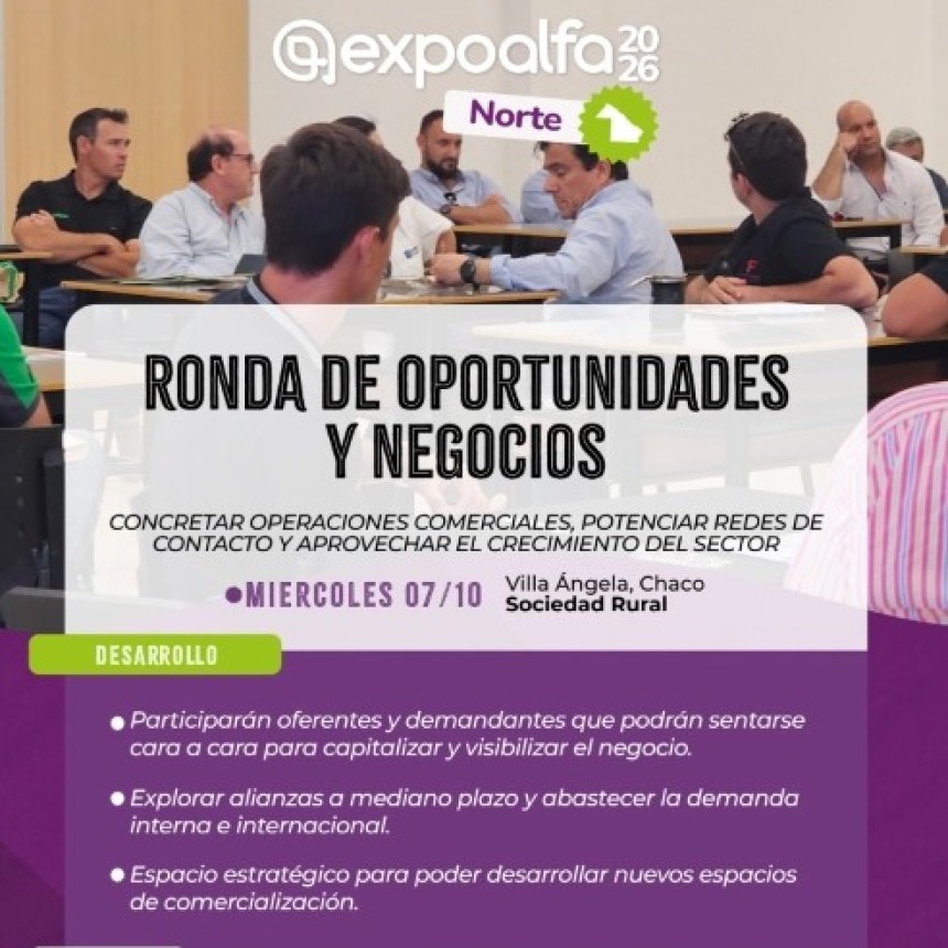 ExpoAlfa Norte: La ronda de oportunidades y negocios reunir&aacute; a compradores y productores en Villa &Aacute;ngela