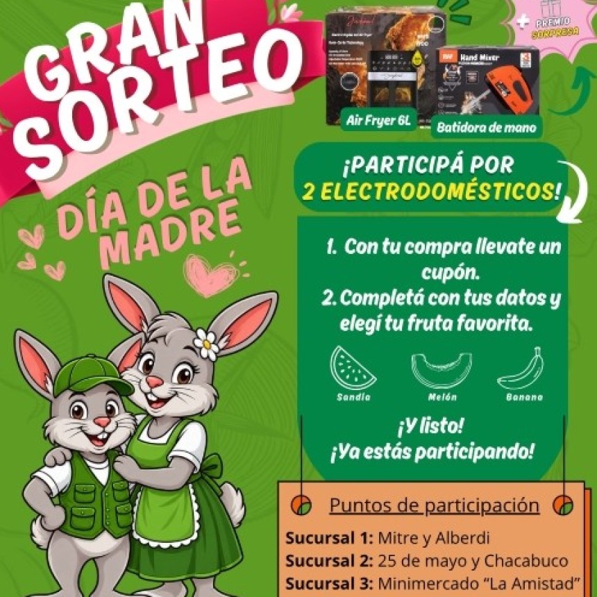 Sorteo del D&iacute;a de la Madre: Fruter&iacute;a y Verduler&iacute;a Los Conejos premia a sus clientes y amigos