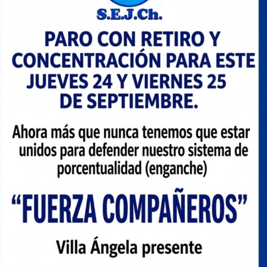 LOS TRABAJADORES JUDICIALES DE VILLA &Aacute;NGELA SE RE&Uacute;NEN Y ENTRAN EN ALERTA: NUEVAS MEDIDAS DE FUERZA EN DEFENSA DEL SISTEMA DE PORCENTUALIDAD
